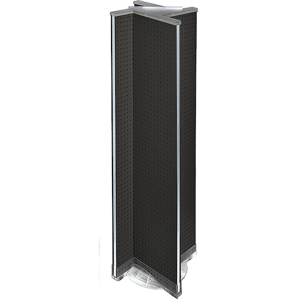 Pinwheel Pegboard Floor Display on Revolving Base. Spinner Rack Stand